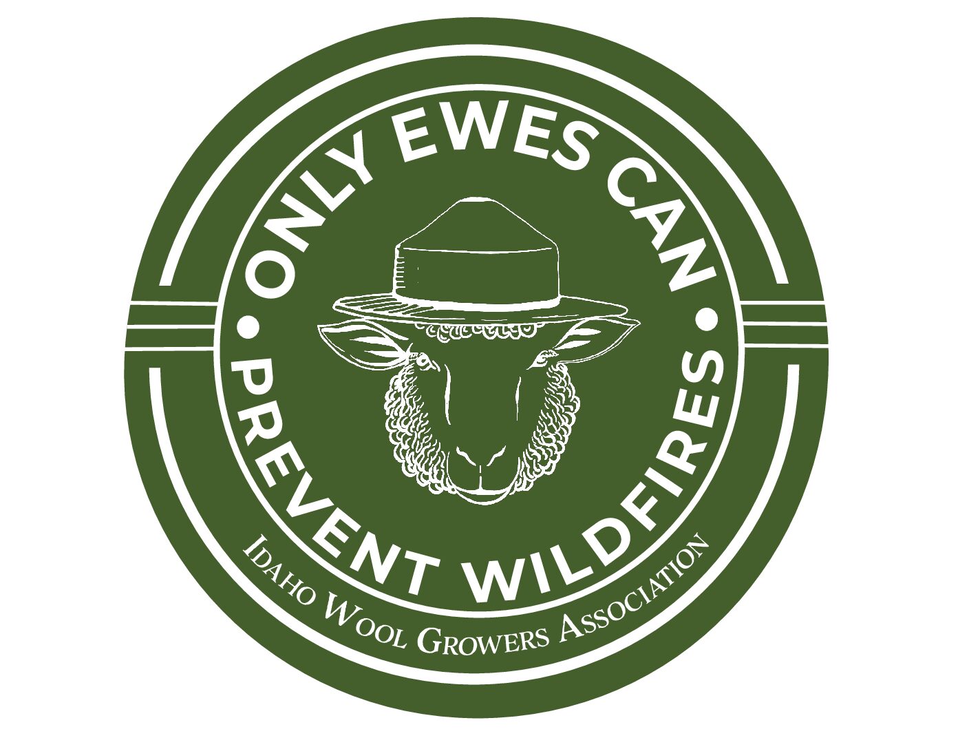 "Only Ewes Can Prevent Wildfires" Sticker – Circle