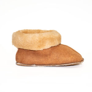 Kids Snuggie Sheepskin Slippers – Brown